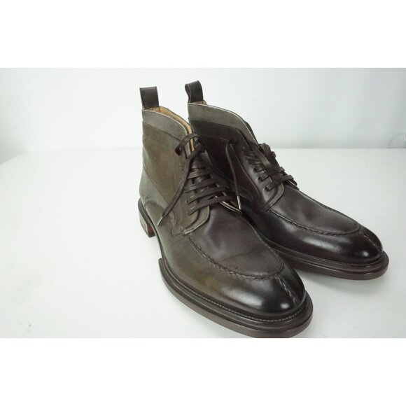 John Varvatos Washed Sheep Melange Brown Split Toe Dress Mens Boots 11 NEW Italy